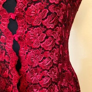 #vintage Beautiful rich red button up dress or cover